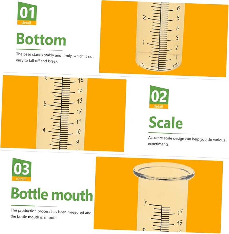 قطعتان من مقياس المطر الزجاجي من البوروسيليكات العالي مع أنبوب قياس ومقياس للحديقة الخارجية - Image 2